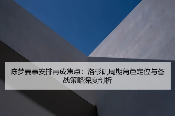 陈梦赛事安排再成焦点：洛杉矶周期角色定位与备战策略深度剖析